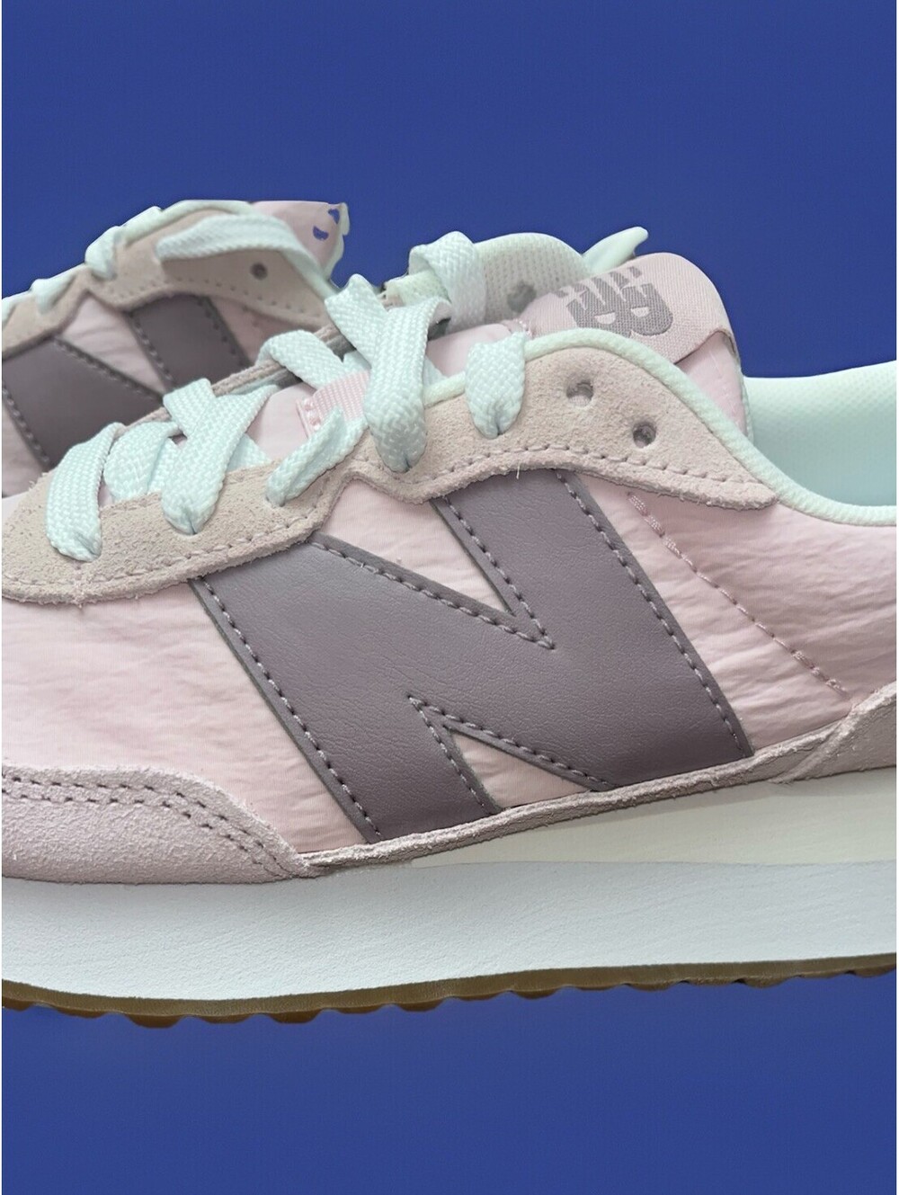 New Balance 237 V1 Sneaker, Grey/White/Gum Sole/Pink/Purple, Women’s Size 6